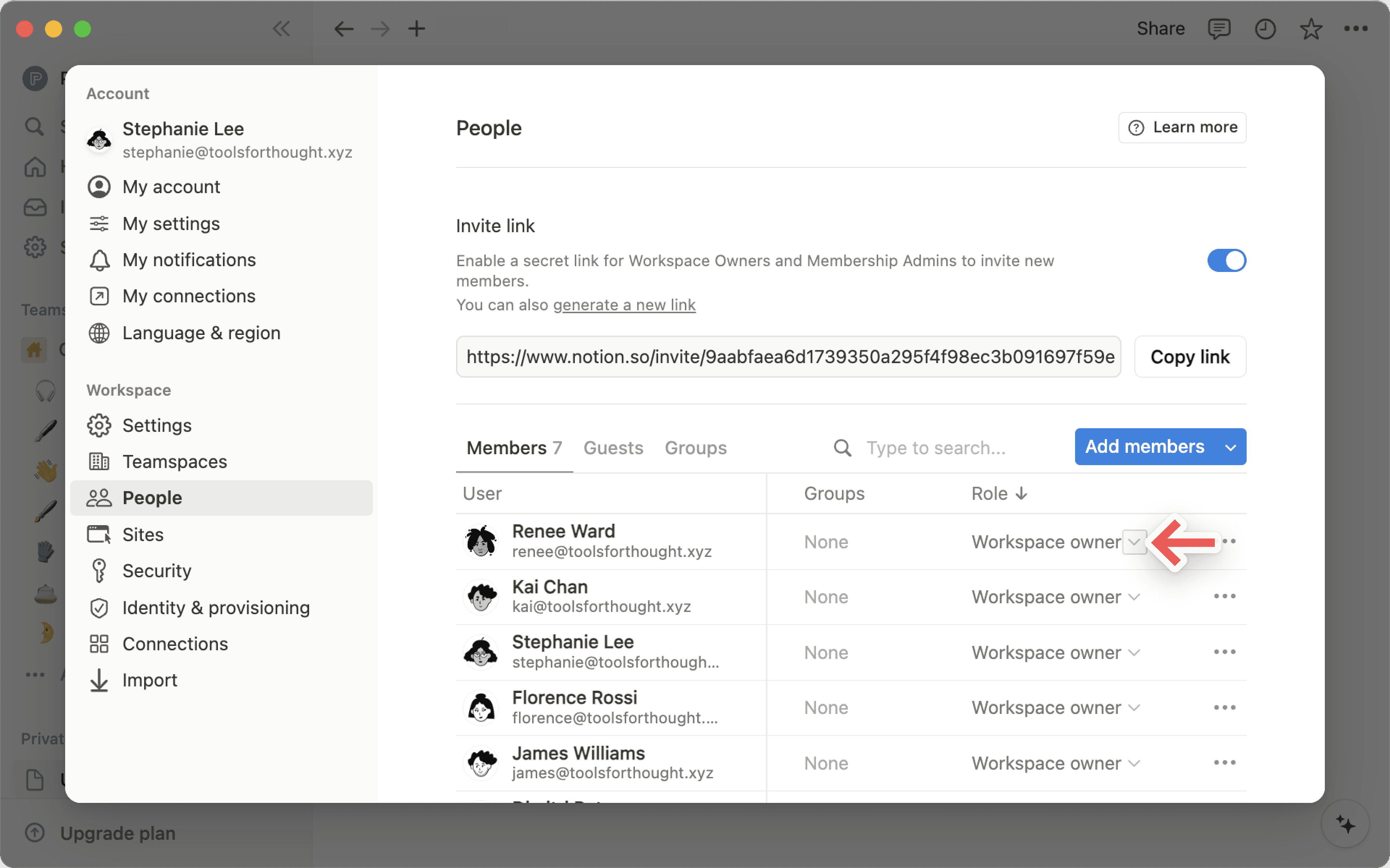 hc: change a member's role
