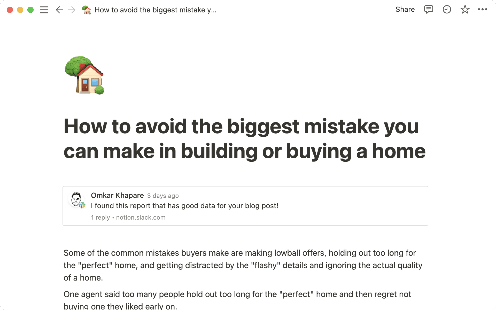 Insert relevant Slack messages within your docs.