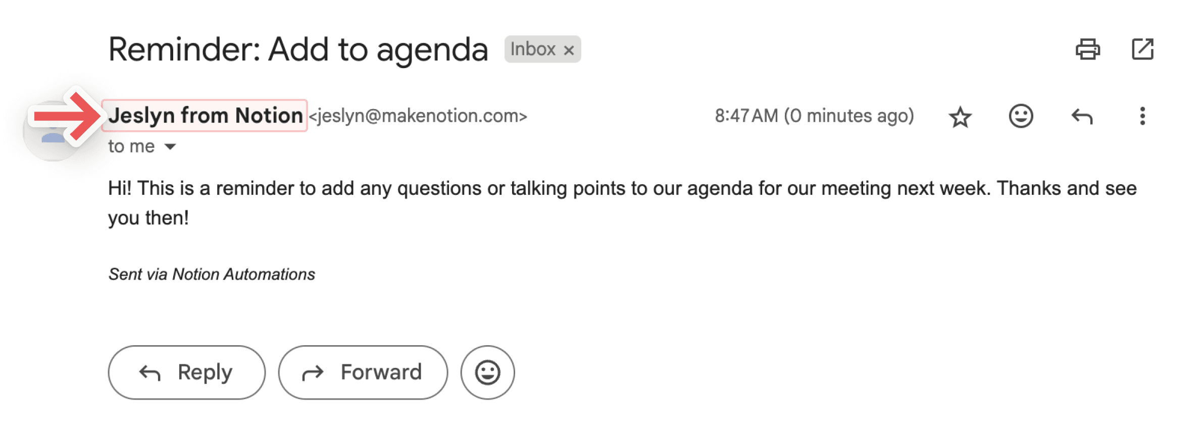 hc: display name for gmail automation
