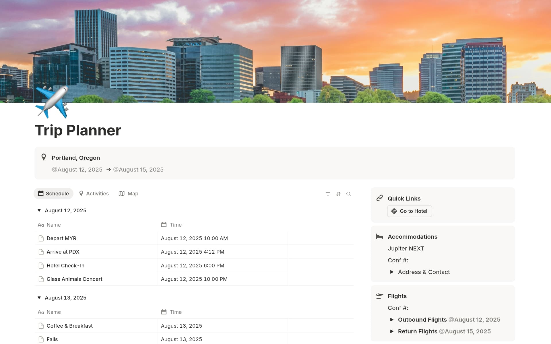 Screenshot of Put it on the map collection by Notion